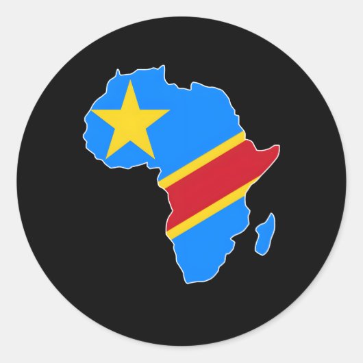 Liefde Democratische Republiek Congo RDC DRC Flag Ronde Sticker (Voorkant)
