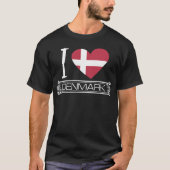 Liefde Denemarken Vlaggenland T-shirt (Voorkant)