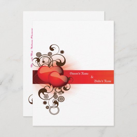 Liefde design elegant trouwkaartontwerp kaart (Voorkant / Achterkant)