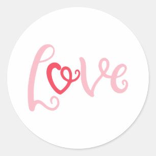 Liefde design met een Word Love-over-it voor lapto Ronde Sticker