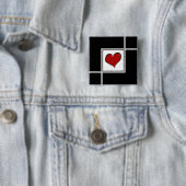 Liefde design vierkante button 5,1 cm (In situ)