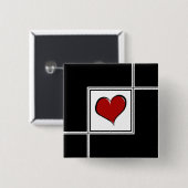 Liefde design vierkante button 5,1 cm (Voorkant /achterkant)