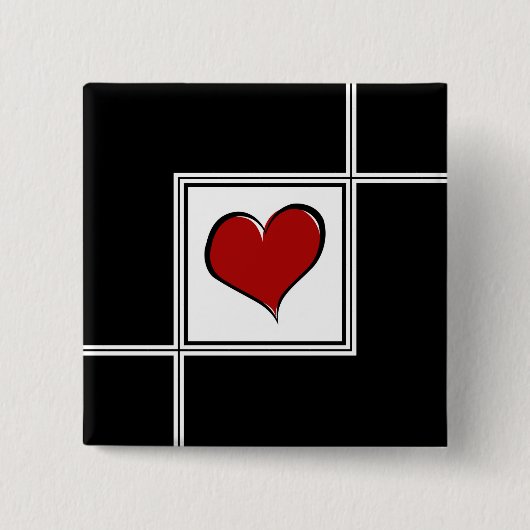 Liefde design vierkante button 5,1 cm (Voorkant)
