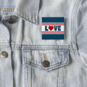 Liefde design vierkante button 5,1 cm (In situ)