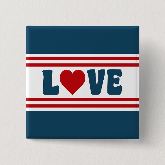 Liefde design vierkante button 5,1 cm (Voorkant)