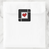 Liefde design vierkante sticker (Tas)