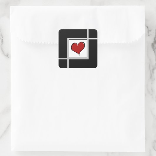 Liefde design vierkante sticker (Tas)