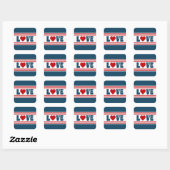 Liefde design vierkante sticker (Vel)