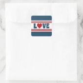 Liefde design vierkante sticker (Tas)