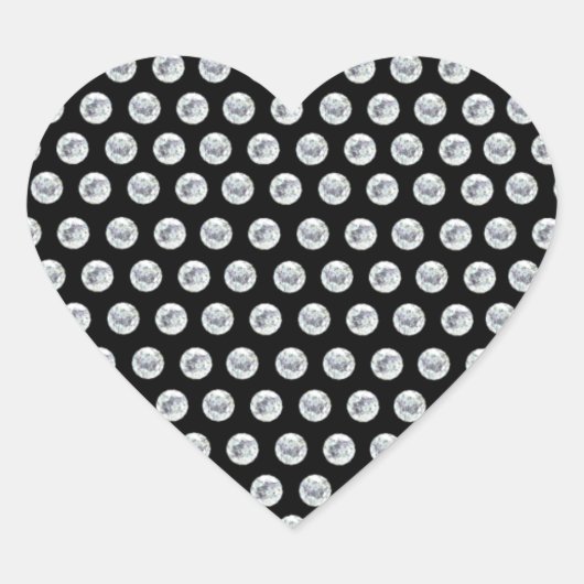 Liefde diamanten zwarte bg hart sticker (Voorkant)