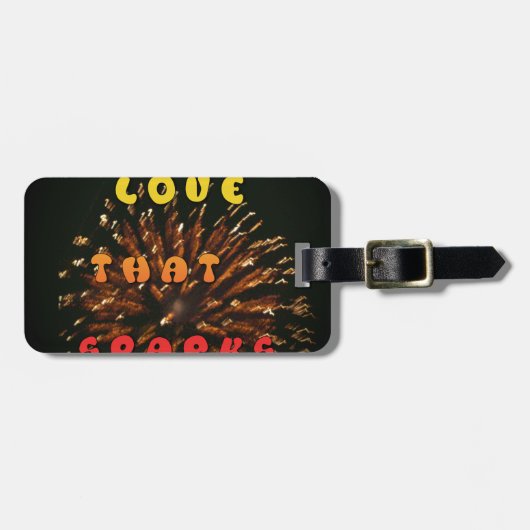 Liefde die Abstracte Art Design Print aanwakkert Bagagelabel (Voorkant horizontaal)