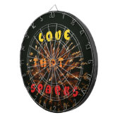 Liefde die Abstracte Art Design Print aanwakkert Dartbord (Voorkant Rechts)