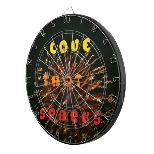 Liefde die Abstracte Art Design Print aanwakkert Dartbord (Voorkant Rechts)