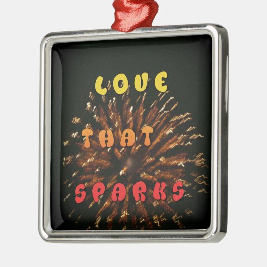 Liefde die Abstracte Art Design Print aanwakkert Metalen Ornament (Links)