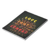 Liefde die Abstracte Art Design Print aanwakkert Notitieblok (Linkerzijde)