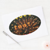 Liefde die Abstracte Art Design Print aanwakkert Ovale Sticker (Envelop)