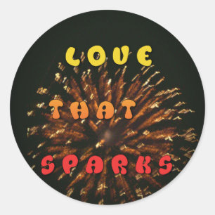 Liefde die Abstracte Art Design Print aanwakkert Ronde Sticker