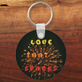 Liefde die Abstracte Art Design Print aanwakkert Sleutelhanger (Voorkant)