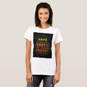 Liefde die Abstracte Art Design Print aanwakkert T-shirt (Voorkant volledig)