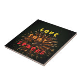 Liefde die Abstracte Art Design Print aanwakkert Tegeltje (Zijkant)