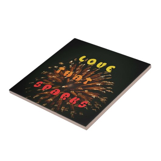 Liefde die Abstracte Art Design Print aanwakkert Tegeltje (Zijkant)