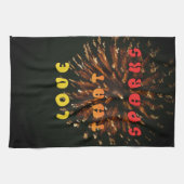 Liefde die Abstracte Art Design Print aanwakkert Theedoek (Horizontaal)