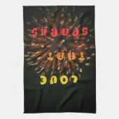 Liefde die Abstracte Art Design Print aanwakkert Theedoek (Verticaal)