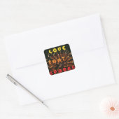 Liefde die Abstracte Art Design Print aanwakkert Vierkante Sticker (Envelop)