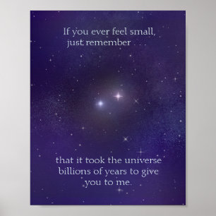 Liefde die de Universe Miljarden Jaren kostte Poster