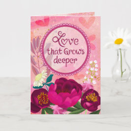 Liefde die dieper groeit Moody bloemengroetkaart Kaart