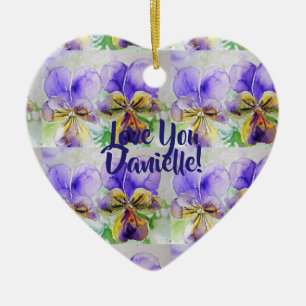 Liefde die je Gepersonaliseerd meisjesnaam Floral  Keramisch Ornament