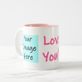 Liefde die je hebt gepersonaliseerd tweekleurige koffiemok (Voorkant links)