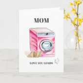 Liefde die je laadt | Funny Laundry Moederdag Kaar Kaart (Gele Bloem)