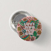 Liefde die je trots bent op doedle kleurrijke flai ronde button 3,2 cm (Voorkant /achterkant)