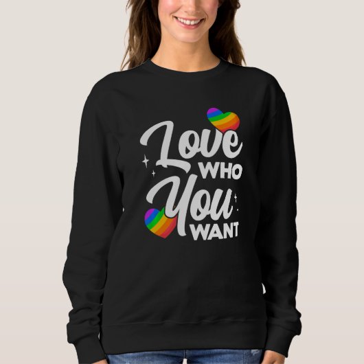 Liefde die je wilt, lgbetq Diversity Rainbow Pride Trui (Voorkant)
