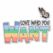 Liefde die je wilt regenboog sticker (Voorkant)