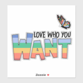 Liefde die je wilt regenboog sticker