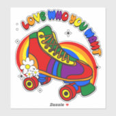 Liefde die je wilt regenboogSchaats Sticker (Vel)