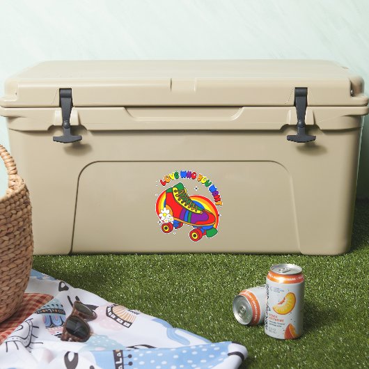 Liefde die je wilt regenboogSchaats Sticker (Koeler)