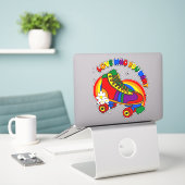 Liefde die je wilt regenboogSchaats Sticker (Laptop op bureau)