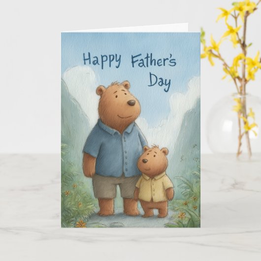 Liefde die sterker wordt Vaderdag Kaart (Gele Bloem)