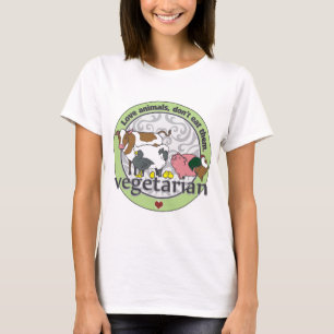 Liefde dieren eten hun vegetariër niet op t-shirt