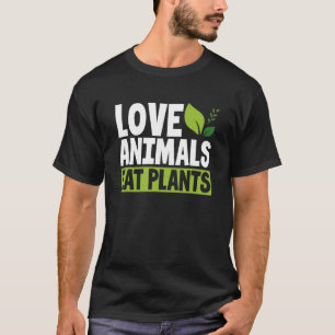 Liefde dieren eten Planten boer Vegetarian Animal T-shirt