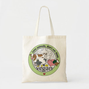 Liefde dieren eten ze niet op Vegan Tote Bag