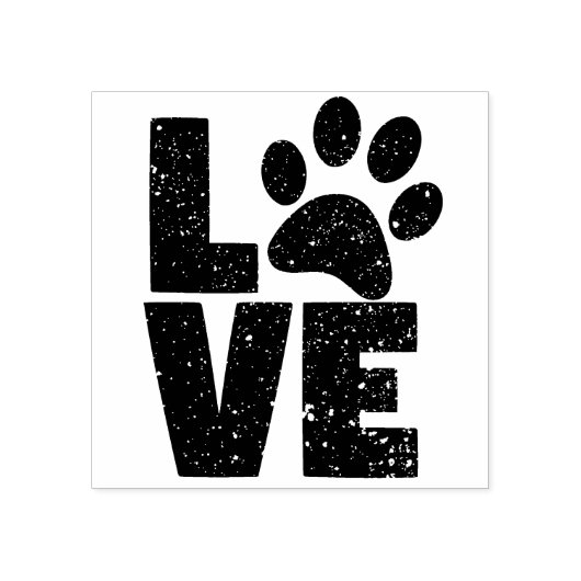 Liefde Dierenpootje Rubberstempel (Afrduk)