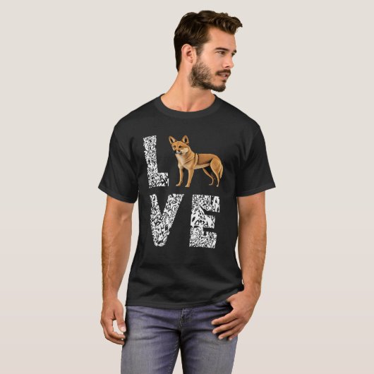 Liefde Dingo Leopard Dingo Australische wilde hond T-shirt (Voorkant volledig)