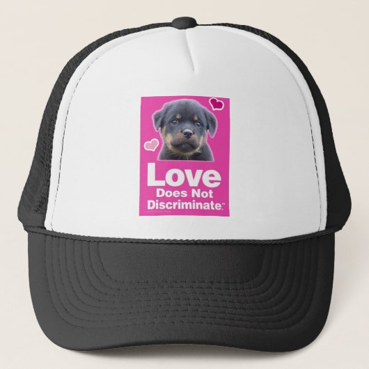 Liefde discrimineert niet - Black Trucker Hat Trucker Pet (Voorkant)