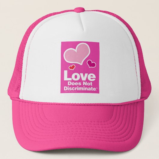 Liefde discrimineert niet - roze trucker Hat Pet (Voorkant)