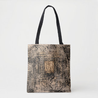 liefde distressed design tote bag