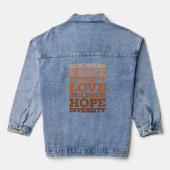 Liefde Diversiteit Gelijkheid Juneteenth Zwarte Ge Denim Jacket (Achterkant)